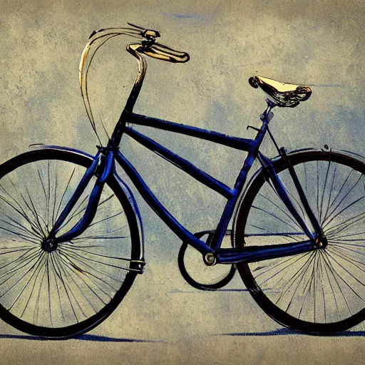 Image similar to a bicycle by vincent van gogh, digital art, trending on artstation