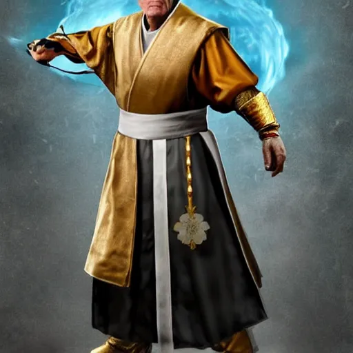 Image similar to the pope as a mortal kombat character