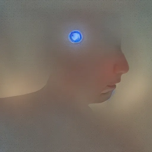 Image similar to thom yorke singer songwriter in a spacesuit filling up with water, a computer rendering by mikolas ales, unsplash, video art, anamorphic lens flare, 8 k 3 d, datamosh, beautiful blue eyes, eyes reflecting into eyes reflecting into infinity, eyes reflecting into eyes reflecting into infinity