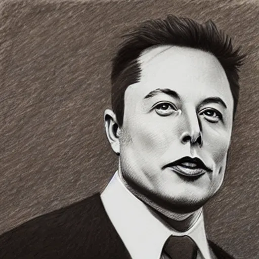 Prompt: pencil drawing of Elon musk