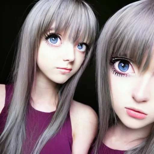 big anime eyes on real life human girls | Stable Diffusion