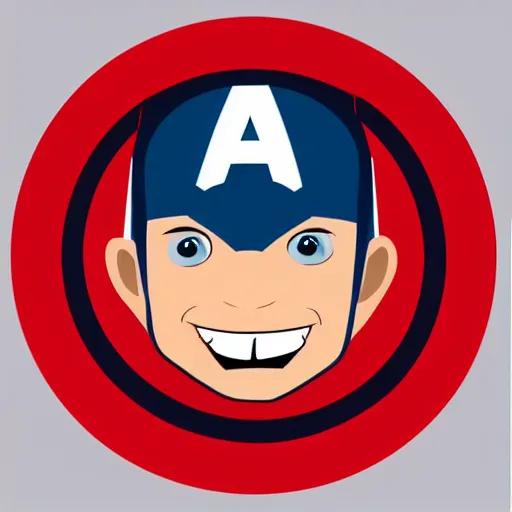 Image similar to captain america as a very young boy smiling on the cartoon wild - kratts, sticker - art, svg vector, adobe - illustrator