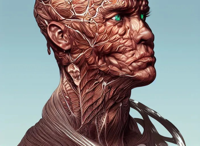 Prompt: a fractal man 4 1 6 0 by artgerm and ernt haeckel, vivid colour, trending on artstation