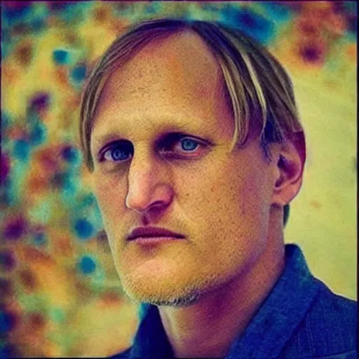 Image similar to “ an extremely psychedelic picture of Woody Harrelson”