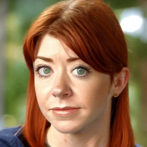 Image similar to alyson hannigan as a biologist, very detailed face