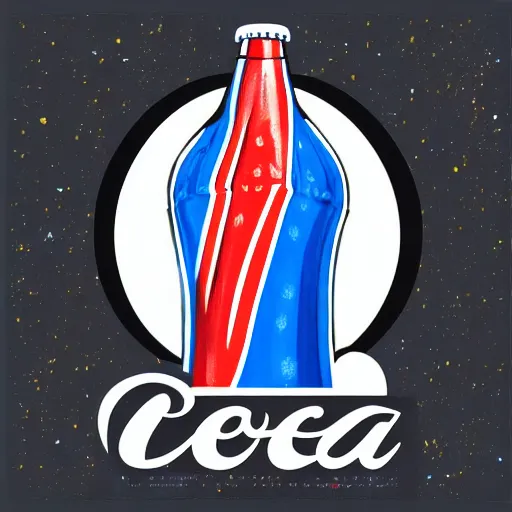 Image similar to painting of the pepsi logo personified as a soda themed girl in the style of ken sugimori