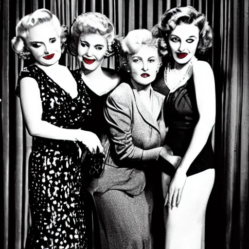 Prompt: golden girls in a 1940s noir film analog photograph hyper detailed