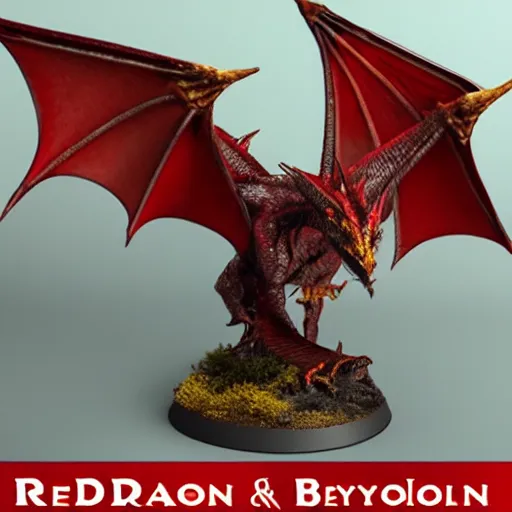 Prompt: red dragon, fantasy, dnd, dnd beyond