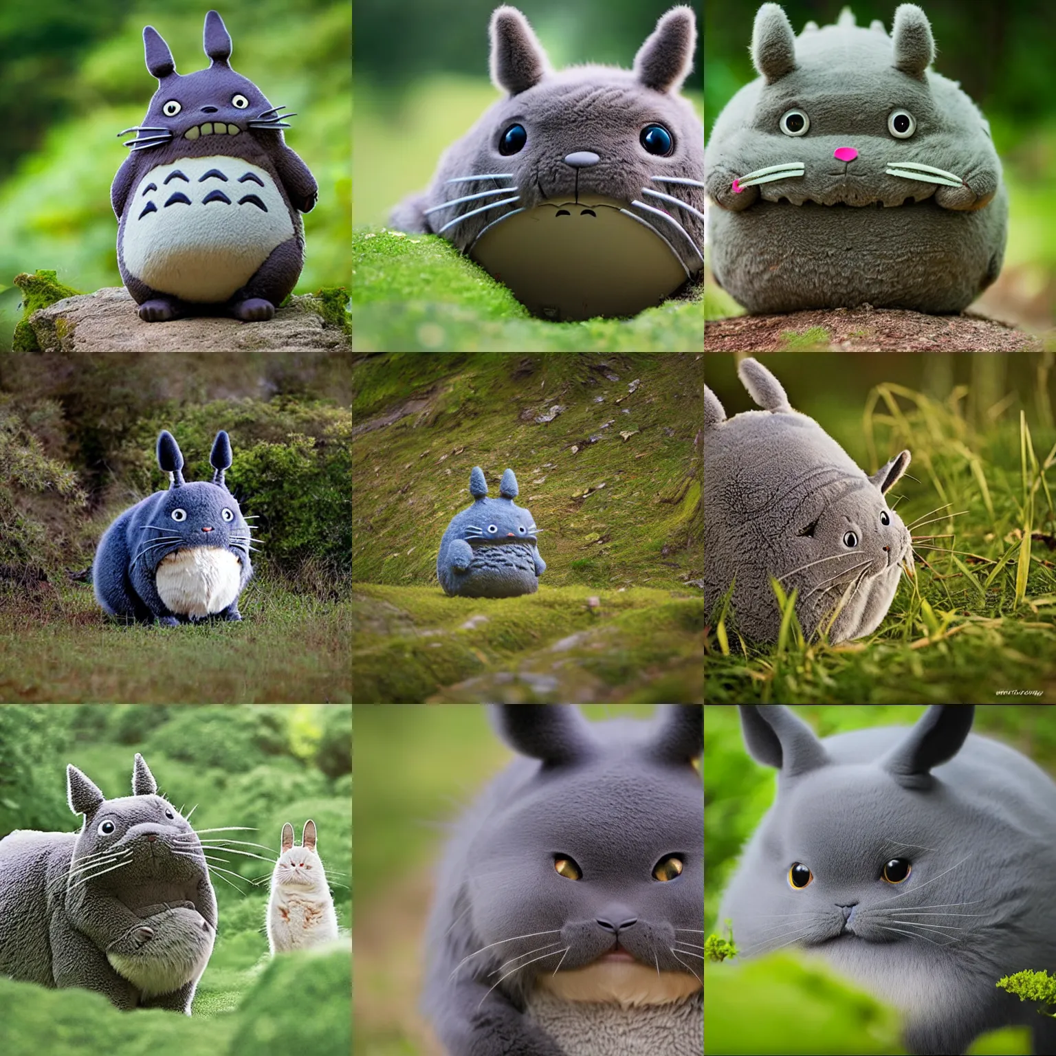 Prompt: a totoro-cat, wildlife photography