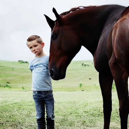 Prompt: the horse and his boy
