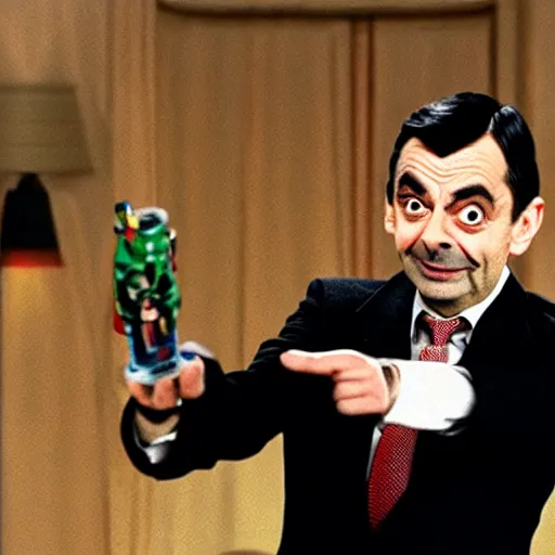 Image similar to mr bean dabbing