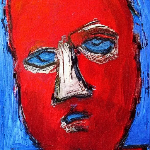 Image similar to a red headed man, expressionist, art, portrait,