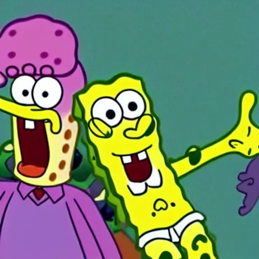Prompt: spongebob patrick and squidward in the spongebob cartoon