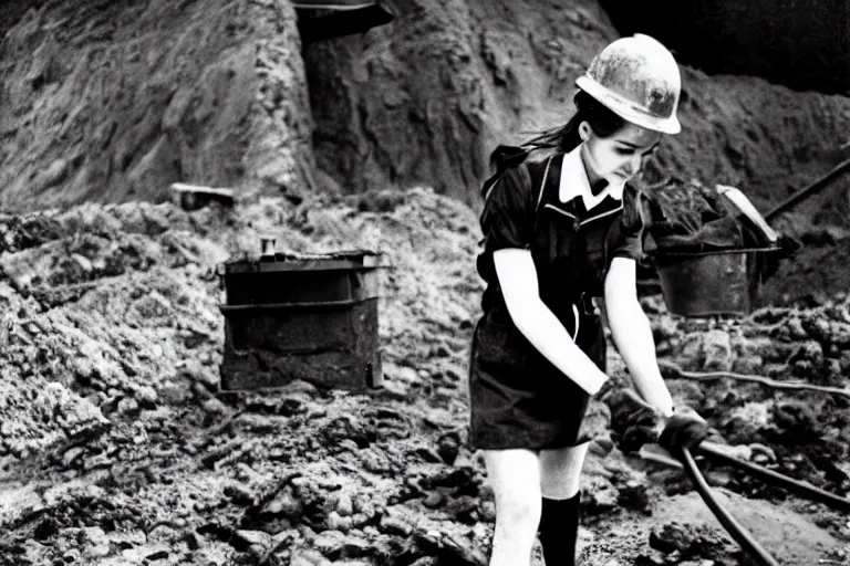 Image similar to fdsahiuy 8 9 fasdhndfsa 8 7 y 8 9 yfdas 9 hasdh 9 8 h hf 8 d 9 ashf 8 9 dash hf 8 9 asdfh 9 8 hjhuiwerh beautiful anime catgirl working in a coal mine 3 5 mm historical photography