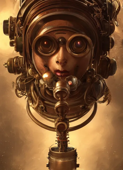 Prompt: Bioshock steampunk biopunk portrait, au naturel, hyper detailed, digital art, trending in artstation, cinematic lighting, studio quality, smooth render, unreal engine 5 rendered, octane rendered, art style by klimt and nixeu and ian sprigger and wlop and krenz cushart