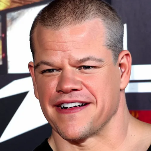 Image similar to bald matt damon without hair