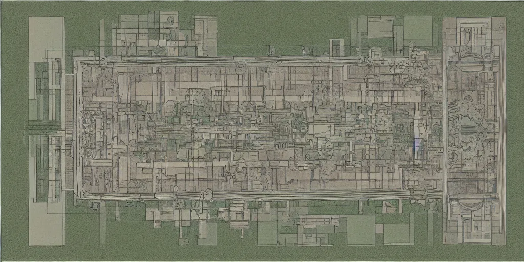 Image similar to Plan of the infinite recursive rooms of a monastery