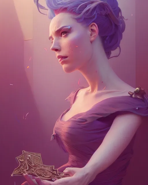 Prompt: highly detailed surreal vfx portrait of a beautiful female magician, stephen bliss, unreal engine, greg rutkowski, loish, rhads, beeple, makoto shinkai and lois van baarle, ilya kuvshinov, rossdraws, tom bagshaw, alphonse mucha, global illumination, detailed and intricate environment