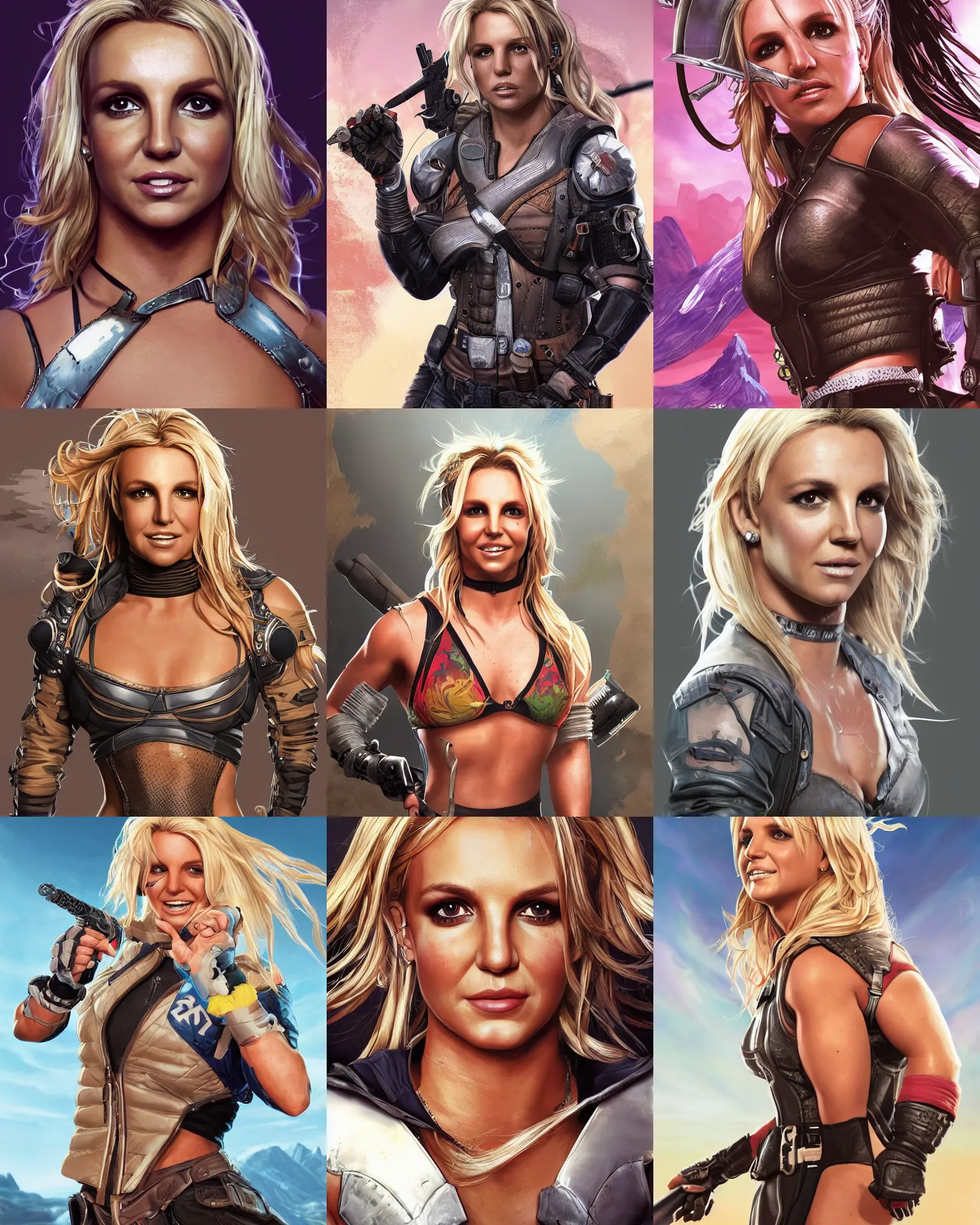 Prompt: Britney Spears as an Apex Legends character digital illustration portrait design by, Mark Brooks and Brad Kunkle detailed, gorgeous lighting, wide angle action dynamic portrait