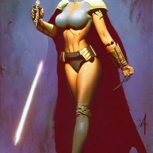 Prompt: padme Amidala by frank Frazetta