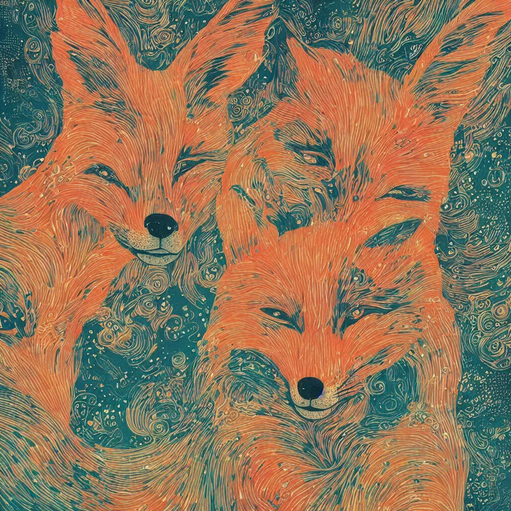 Image similar to fox face by victo ngai