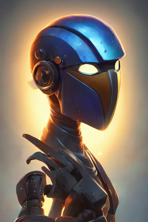 Image similar to epic mask helmet robot ninja portrait stylized as fornite style game design fanart by concept artist gervasio canda, behance hd by jesper ejsing, by rhads, makoto shinkai and lois van baarle, ilya kuvshinov, rossdraws global illumination radiating a glowing aura global illumination ray tracing hdr render in unreal engine 5