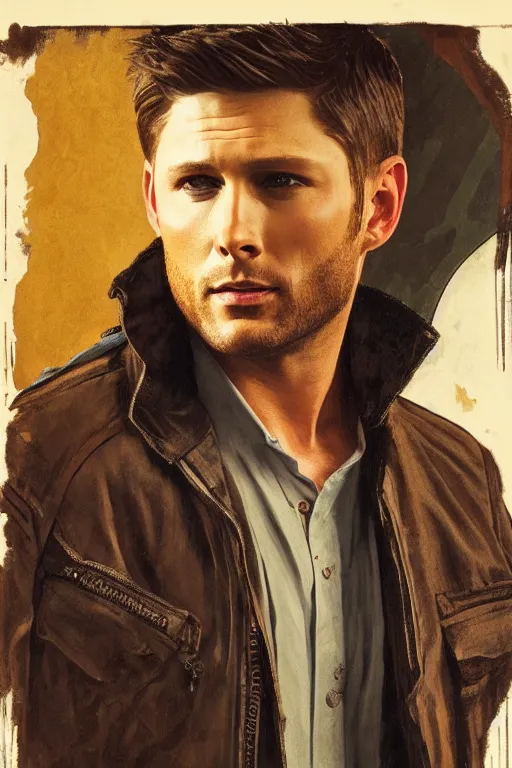 Prompt: a detailed matte portrait of an jensen ackles dressed dean from the gilmore girls, masterpiece, 8 k, art by alphonse mucha and greg rutkowski