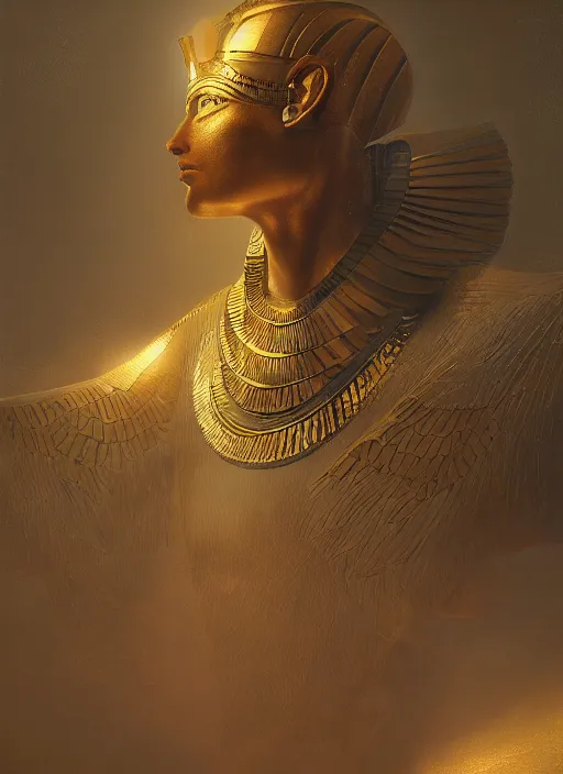 Image similar to egyptian god, powerfull, intricate, elegant, volumetric lighting, digital painting, highly detailed, artstation, sharp focus, illustration, ruan jia, rutkowski