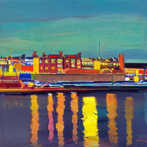 Prompt: North Laines Brighton , evening painted by Wayne Thiebaud