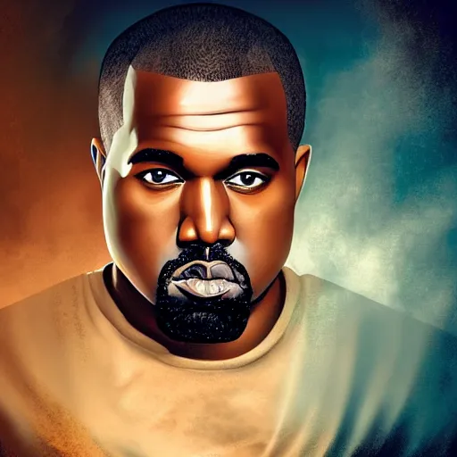 Image similar to Portrait of Kanye West as the god-emperor of mankind, amazing splashscreen artwork, splash art, natural light, elegant, intricate, fantasy, atmospheric lighting, cinematic, matte painting