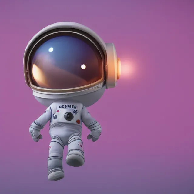 Prompt: a cute astronaut, pixar animation style, soft colors, octane render, colorful, spectral color, 5 d, ultra - hd, mini, volumetric lighting