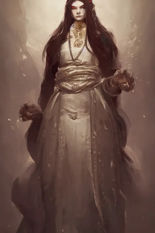 Image similar to Trying new style. I wanted to design fun character based on historical figure. Modun Shanyu by Bastien Lecouffe-Deharme, trending on artstation