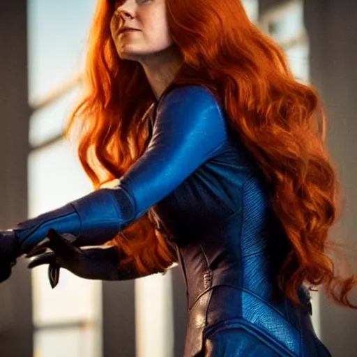 Image similar to movie film still of Amy Adams as Jean Grey in a new X-men movie, cinematic