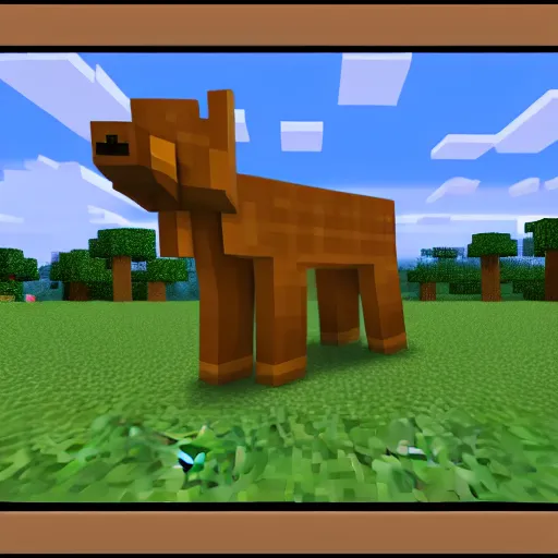 Image similar to capybara in minecraft