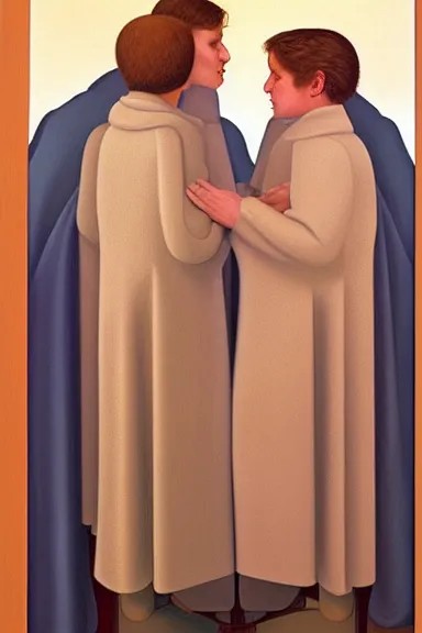 Image similar to oil painting by george tooker