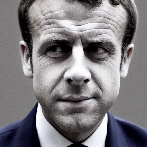 Prompt: pimples on the face of Macron, Emmanuel Macron with pimples on the face, spots, scabs, crust, lots of pimples