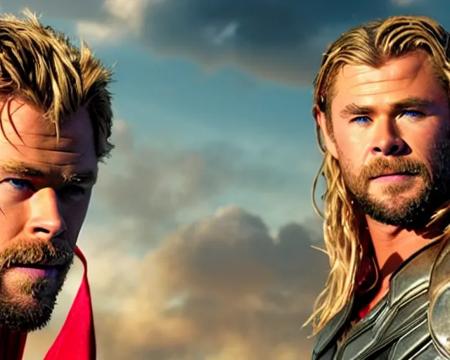 Prompt: Chris Hemsworth as thor at a gay pride event, cinematic shot, 8k resolution, hyper detailed