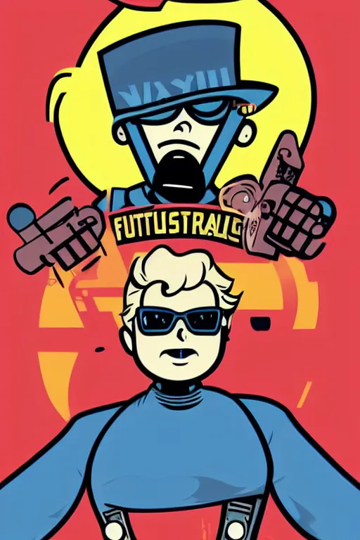 Image similar to fallout 7 6 retro futurist illustration art by butcher billy, sticker, colorful, illustration, highly detailed, simple, smooth and clean vector curves, no jagged lines, vector art, smooth andy warhol style