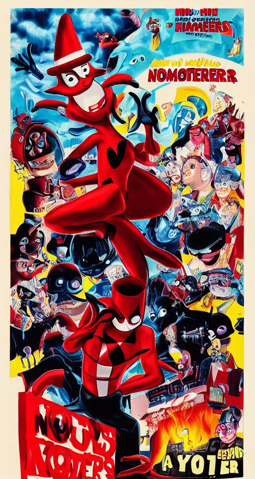 Image similar to movie poster for the noid vs the hamburglar, action, supernatural, directed by guillermo del toro