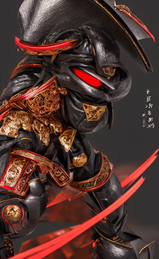 Prompt: a black samurai kabuto, kintsugi, dramatic angle, in the Mount Fuji, ornate, details, smooth, sharp focus, illustration, realistic, cinematic, artstation, award winning, rgb , unreal engine, octane render, cinematic light, macro, depth of field, blur, red light, 8K,