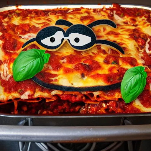 Prompt: pixar style platypus on a kitchen wearing a chef hat and holding a lasagna into an over, with three basil leaves over the lasagna, pixar style, ultradetailed, 3 d, ratatouille style