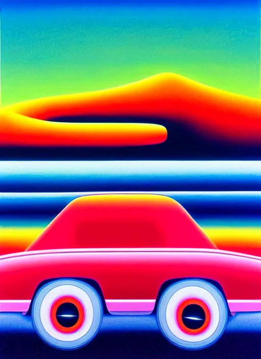 Image similar to drifting car by shusei nagaoka, kaws, david rudnick, airbrush on canvas, pastell colours, cell shaded, 8 k,