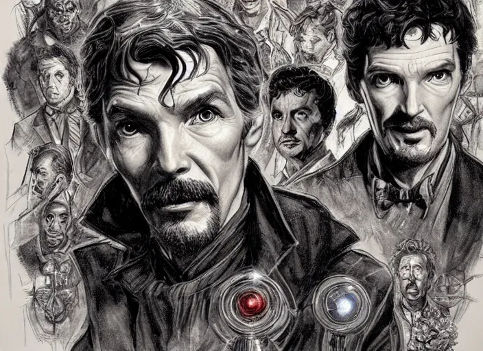 Image similar to a highly detailed [ doctor who!!!!!! ] portrait of stephen strange, james gurney, james jean