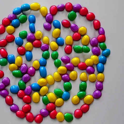 Image similar to nucleic acid double helix made of jelly beans