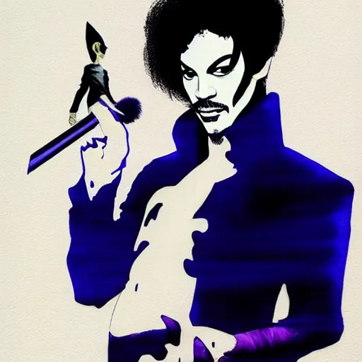 Image similar to Jae lee painting of the artist formerly known as Prince