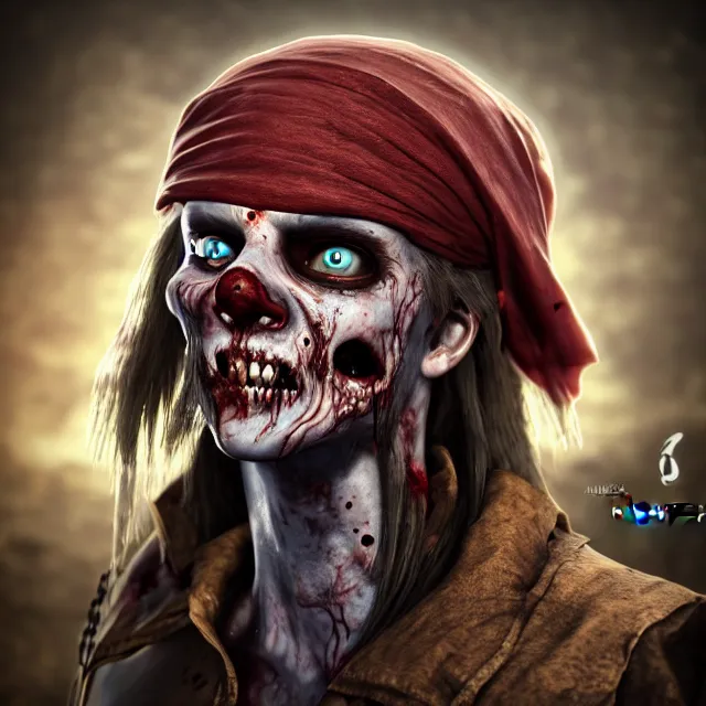 Image similar to perfectly centered close up portrait, zombie pirate, highly detailed, character concept, unreal engine 5, candid photography, by anne stokes