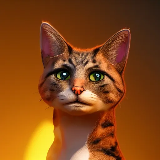 Prompt: photorealistic mix between a cat and a dog. hyperdetailed photorealism, 1 0 8 megapixels, amazing depth, high resolution, 3 d shading, 3 d finalrender, 3 d cinematic lighting, glowing rich colors, artstation concept art.
