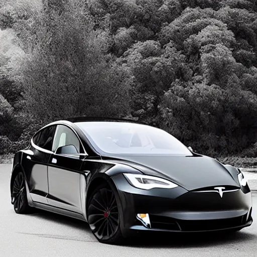 Image similar to “armored knight drives Tesla”