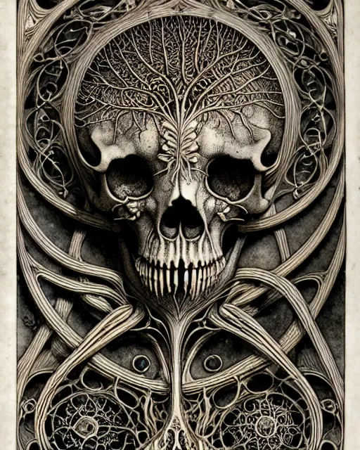 Image similar to art forms of nature by ernst haeckel, memento mori by arthur rackham, ornate antique porcelain beautiful skull mask, ultrasharp, photorealistic, hyperdetailed, octane render, polished, art nouveau, neo - gothic, gothic, intricate ornamental organic filigree, art nouveau botanicals, art forms of nature by ernst haeckel, horizontal symmetry, symbolist, visionary