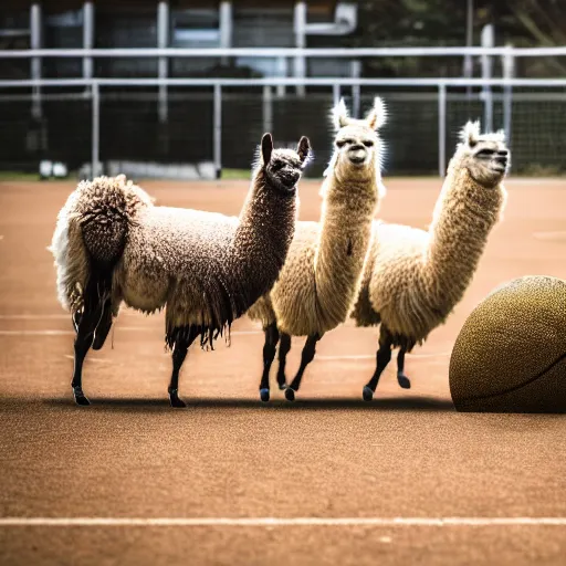 Image similar to a picture of llamas playing basketball, 4 k, photography, high resolution